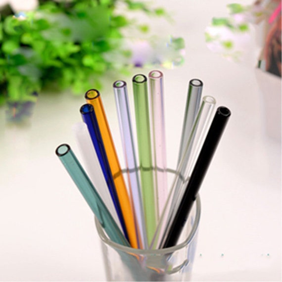 Handmade Colored Glass Straws