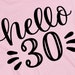Hello 30 SVG Hello Thirty Svg 30 Svg 30th Birthday Svg - Etsy