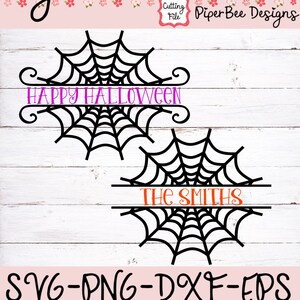 Halloween Spider Web Split Monogram SVG,  Spider Web SVG,  Spider Web Monogram Frame svg, Spiderweb svg, Halloween SVG, Halloween Sign svg