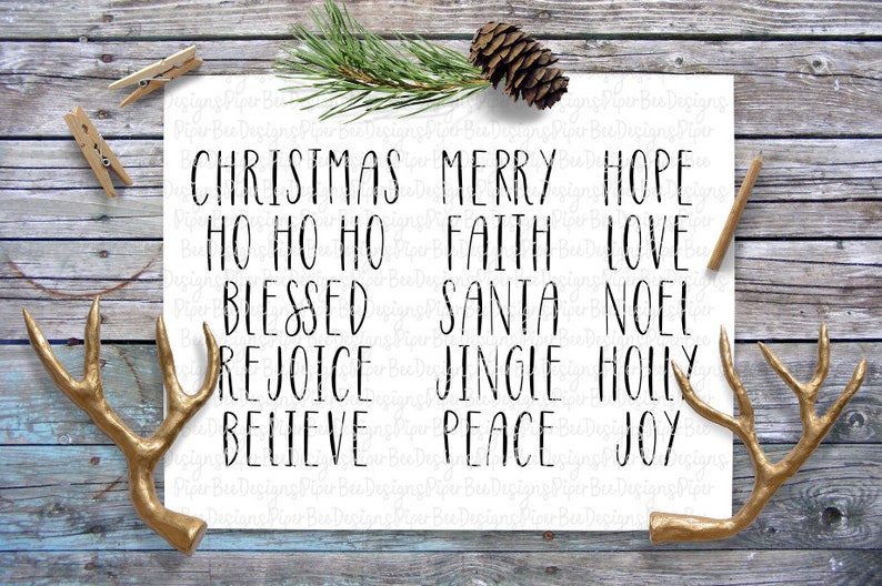 Download Farmhouse Christmas Words SVG Skinny Words Christmas SVG ...