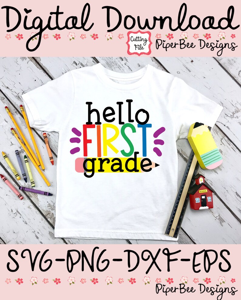 Hello First Grade SVG 1st Grade SVG Back to School Svg 1st - Etsy