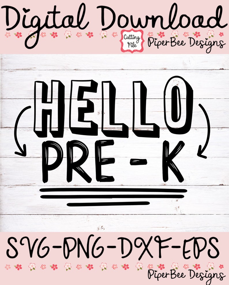 Hello Pre-k SVG Pre-k SVG Back to School Svg Pre-k Svg | Etsy