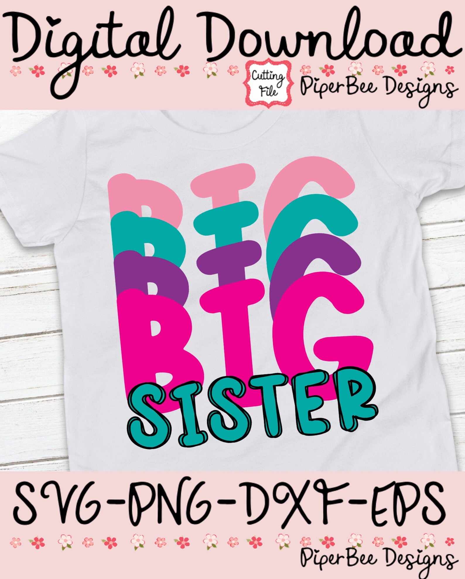 Big Sister SVG Big Sister Cut File Big Sister Design Baby - Etsy