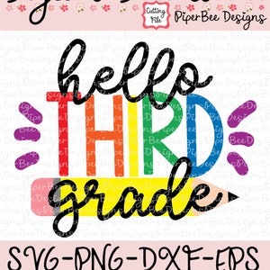 Hello Third Grade SVG 3rd Grade SVG Back to School Svg 3rd - Etsy