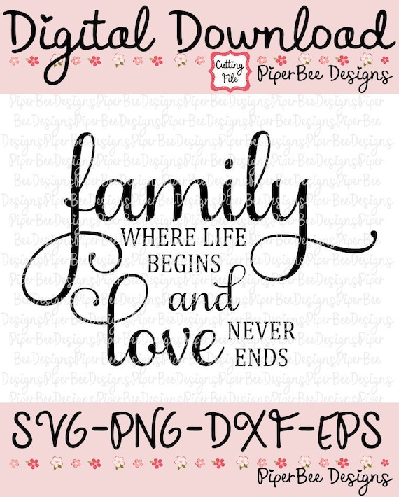 Family Where Life Begins Svg Family Svg Where Life Begins Etsy