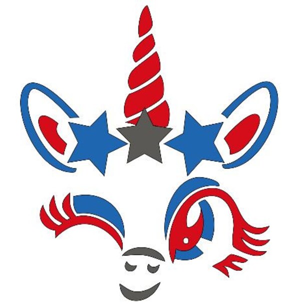 Download Unicorn Svg Patriotic Unicorn Winking Unicorn Svg Digital Etsy