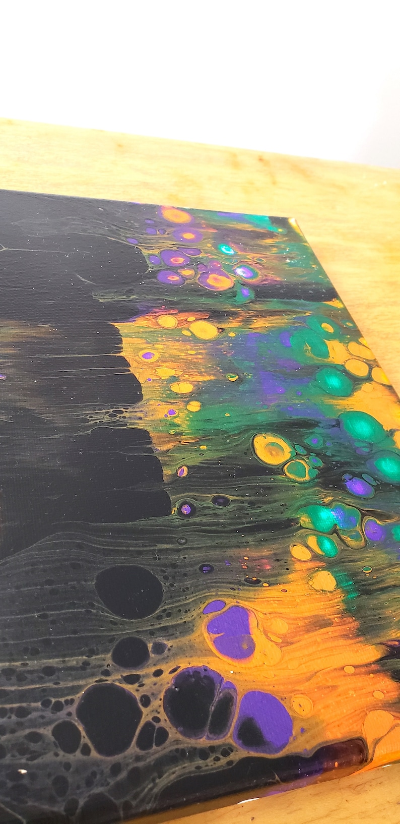 Upside Down Abstract Painting. Fluid Painting. Pour Painting. Wall