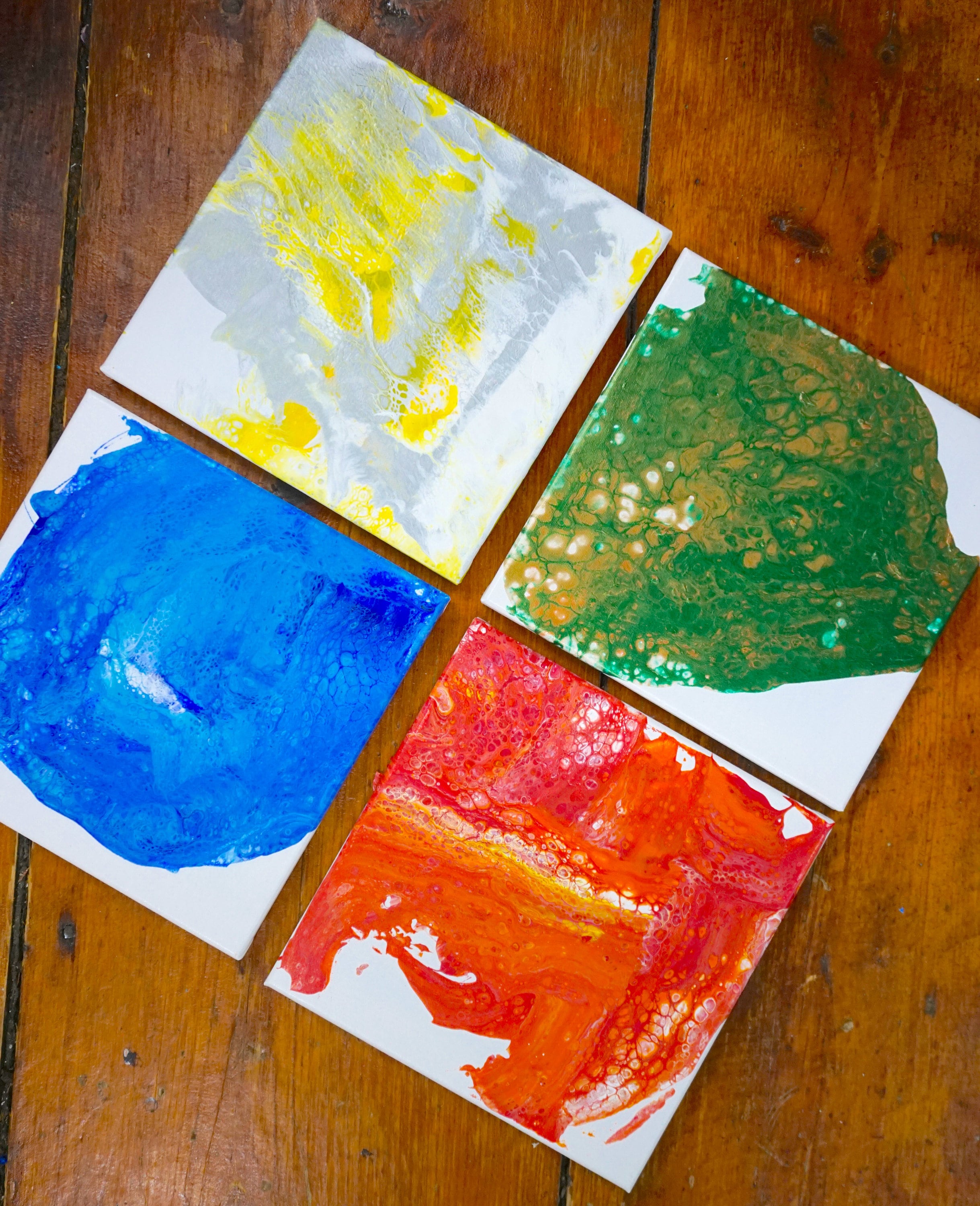 Earth Air Fire Water Pour Painting. Abstract Art. Fluid Painting