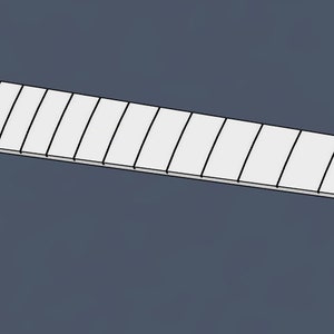 25,5""""""""""""""""'' schaallengte toets: "fender scale", fretsleuven in de juiste positie, STEP file, CNC ready. Engelse/standaard/inch maat.
