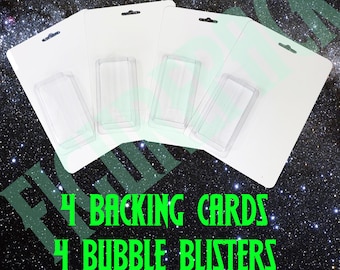 DIY Action Figure Packaging - Blank 6" x 9" Card Backs and Blister Bubbles. 4 Packs, 10 Packs, Custom Qtys. Home Craft Kit Bootleg Toys