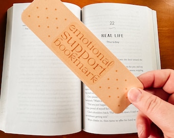 Emotional Support Bookmark | Gift for the Bookworm | Laminated Bookmark | Bookish Gift | Doublesided