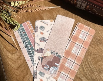 Autumn Bookmark | Gift for the Bookworm | Fall Hand-Drawn Bookmark | Laminated Bookmark | Bookish Gift | Doublesided