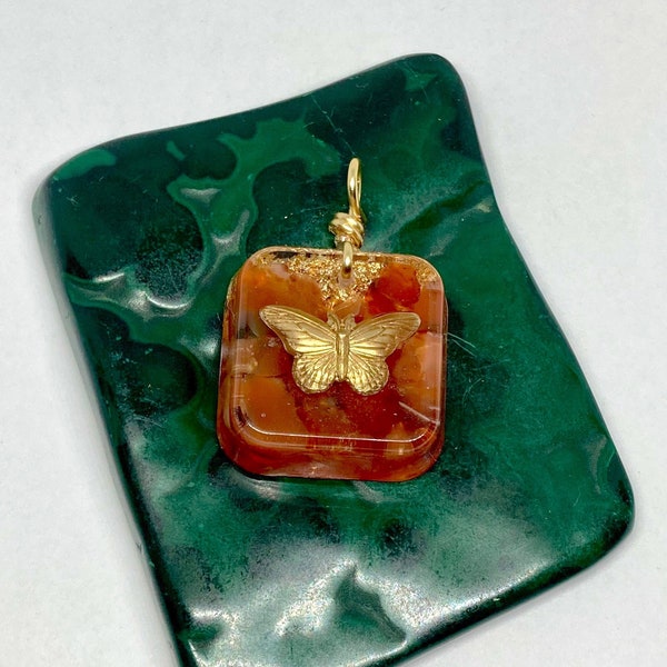 Handcrafted Carnelian Butterfly Pendant