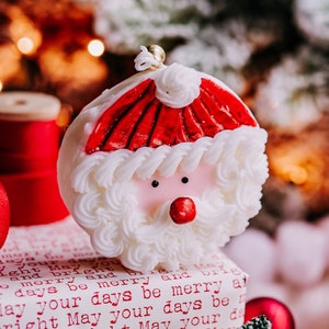 Santa Claus Candle, Christmas Candle, Santa Candle, Christmas Decor, Holiday Candle, Santa Face Candle, Kids Room Decor, Scented Candle