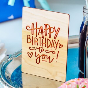 Biglietti di compleanno per figlia, Biglietto in legno inciso, Biglietto di buon compleanno, Biglietto di compleanno, Buon compleanno a te, Biglietto personalizzato, Messaggio di compleanno,