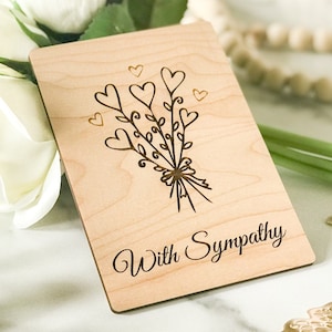 Met sympathiekaart, sympathiecadeau man, sympathiekaart voor hem, condoleancecadeau, gepersonaliseerde gegraveerde houten kaart,