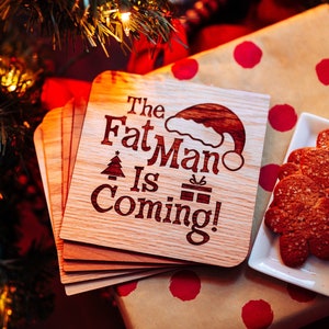 Kerstman kaart, kerstkaart, wenskaart, kerstkaart van de Kerstman, kerstkaart, hout gegraveerde kaart, gepersonaliseerde houten kaart, kerstkaart