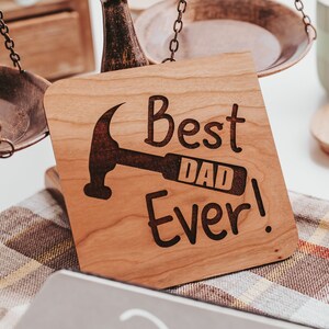 Beste vader ooit, vaderdagcadeau van zoon, vaderdagkaart, houten kaart,