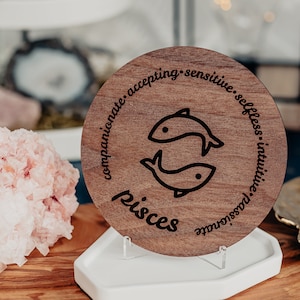 Fische, Sternzeichen Geburtstagskarte, Karte aus Holz, Sternzeichen, Astrologie Karten, Pisces Bday Karte, Sternzeichen Geburtstagsgeschenk