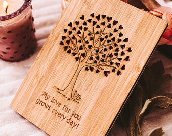 5th Anniversary Card For Husband, Wood Anniversary Gift For Him, Fifth Anniversary Card, Wedding Anniversary Wooden Gifts, Personalized Card