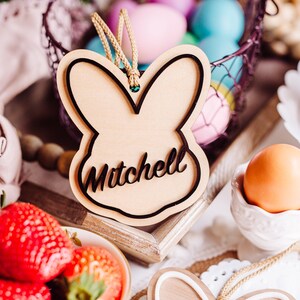 Easter Basket Tags, Personalized Easter Basket Kids Name Tag, Wooden Easter Decoration, Easter Name Gift Tags, Easter Place Cards,