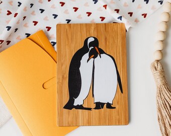 Carte pingouin, carte Saint-Valentin animal, carte Saint-Valentin femme, cartes faune, cadeau Saint-Valentin pour elle, cadeau pingouins, carte de voeux, meilleur