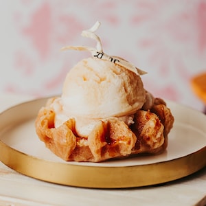 Waffle and Ice Cream Candle: Sea Salt Caramel Scented Soy Wax