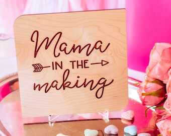 Mama in the Making, Mothers Day from Bump, Expectant Mothers Day Card, Message from Bump, Wood Card, Personalized Cards for Pregnant Wife