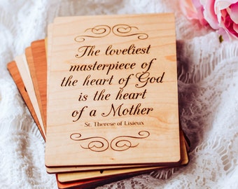 Mother in Law Mothers Day Card, Custom Engraved Wooden Card, St. Thérèse of Lisieux Quote, Happy Mothers Day, Mother's Day Card for Stepmom