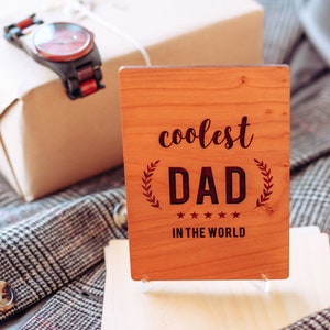 Cool Dad, Fathers Day Gift from Kids, Fathers Day Card, Wooden Card,