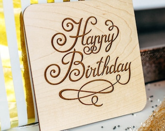 Daughter Birthday Cards, Wood Greeting Card, Happy Birthday Card,