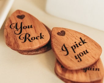 I Pick You Guitar Pick, Personalized Guitar Pick, One Year Anniversary Gifts for Him, Personalized Guitar Picks with Text, Engraved Pick