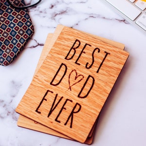 Beste vader ooit, vaderdagcadeau van dochter, vaderdagkaart, gepersonaliseerde cadeaus voor vader, houten kaart,