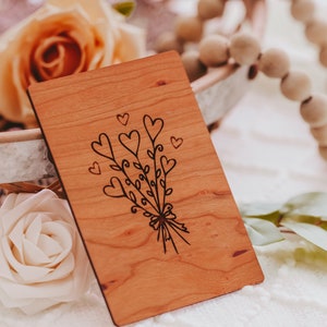 5th Anniversary Gift for Her, 5 Year Anniversary Card, Wood Anniversary Gift, Personalized Anniversary Gift for Wife, Wedding Anniversary