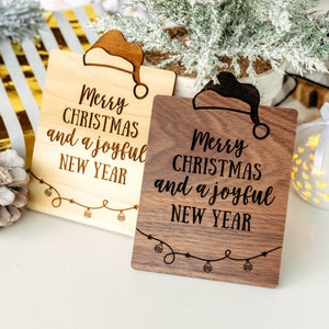 Merry Christmas Cards for 2023, Cute Merry Xmas Cards, Handmade Merry Christmas Cards Wooden, Custom Holiday Cards for Business, Luxury Card