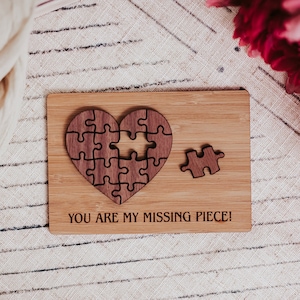 Mi pieza perdida, Tarjeta de San Valentín del marido, Tarjeta del Día de San Valentín para él, Regalo del Día de San Valentín para el marido, Regalo personalizado, Regalo de novio