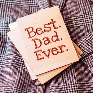 Il miglior papà di sempre, regalo per la festa del papà da parte dei bambini, biglietto per la festa del papà, biglietto in legno inciso, regalo per la festa del papà della figlia, regalo per la festa del papà del figlio,