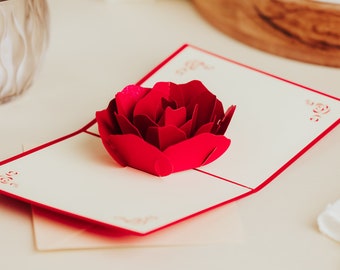 Rose Pop Up Card for Mom, Pop Up Mothers Day Card from Son, Mother's Day Greeting Card for Grandma, Flower Card, Mother's Day Card for Wife
