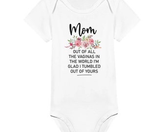 Funny Baby Bodysuit for Mothers Day, First Mothers Day Onesie for Baby, Rude Mother's Day Gift for Wife,