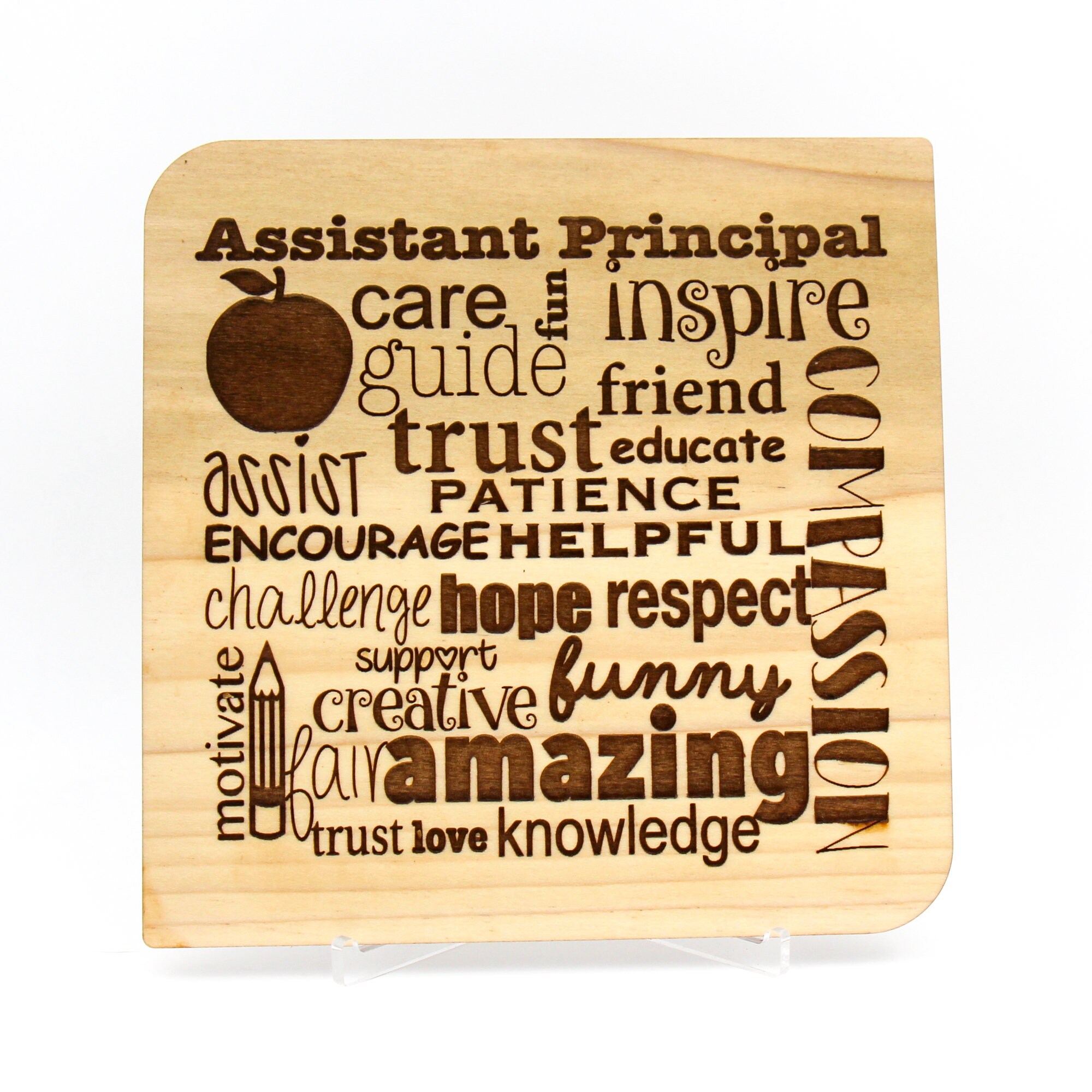 Assistant Principal Teacher Appreciation Week Wood Card Etsy