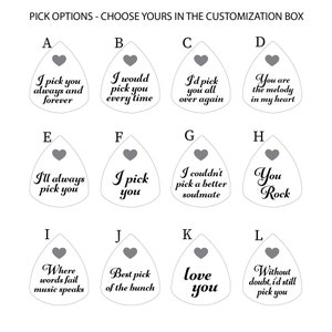 Picks I Pick You Guitar Pick Him, Anniversary Gift For Him, Personalized Guitar Pick, Custom Guitar Pick, Engraved Guitar Pick, Boyfriend image 7