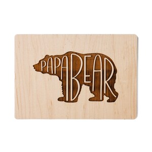 Papà Orso, regalo per la festa del papà da parte della figlia, biglietto per la festa del papà, regali personalizzati per papà, biglietto in legno,