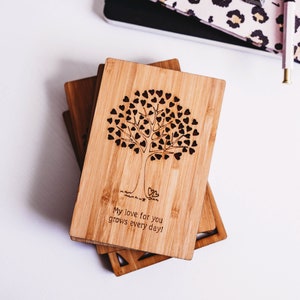 Wood Greeting Card, 5 Year Anniversary Card, Anniversary Gift for Wife, 5th Anniversary Gift for Her, Wood Anniversary Gift,
