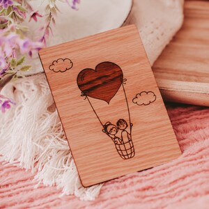 Carte de mariée et de marié, cadeau de mariage unique pour couple, cadeau personnalisé, carte de voeux en bois, carte de mariage, couple,