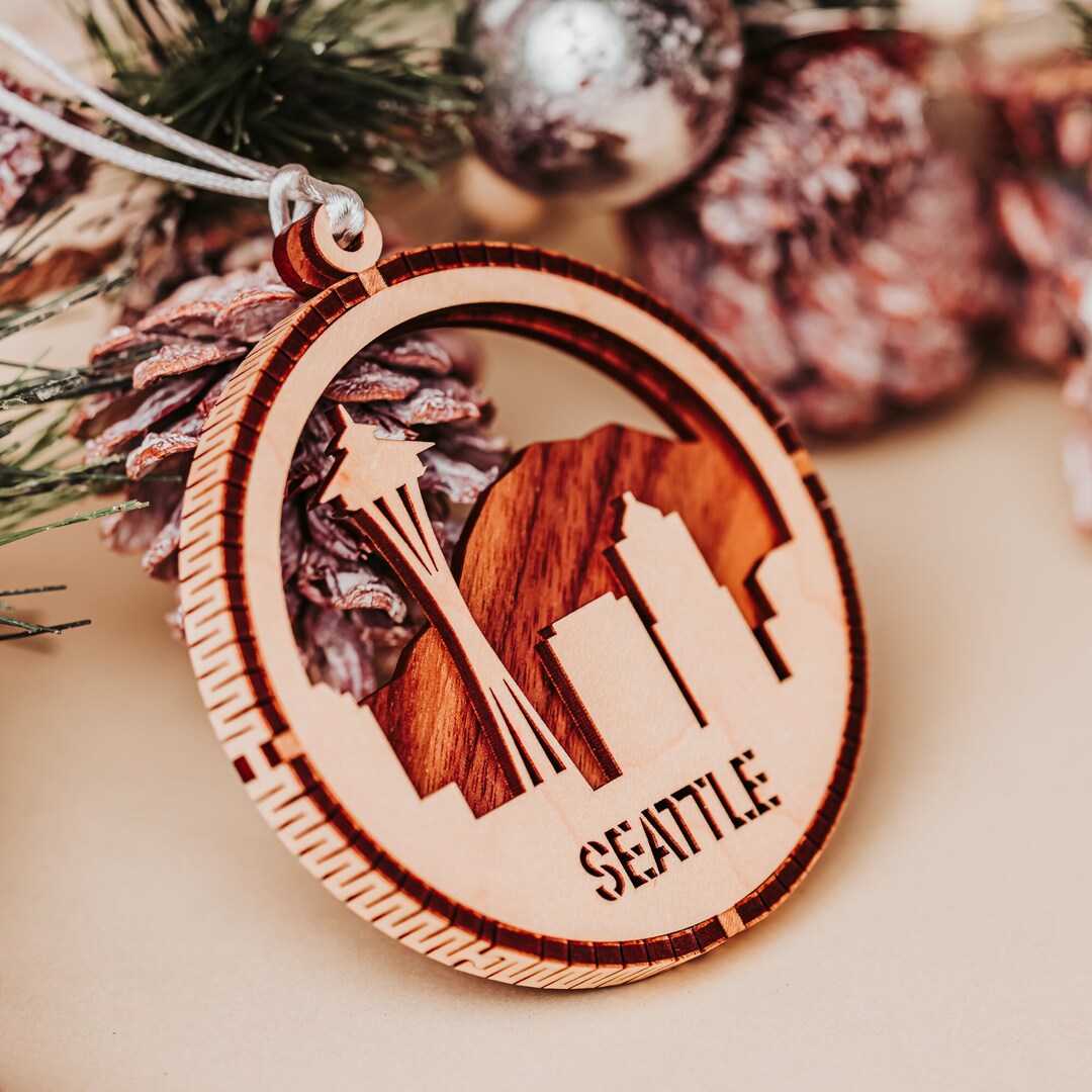 Seattle Ornament, Mount Rainier, Washington State, PNW Art, Northwest
