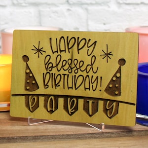 Biglietto di buon compleanno, biglietto in legno inciso, biglietto personalizzato, biglietto per festa di compleanno, biglietto di compleanno per fidanzato, biglietto di compleanno in legno, fatto a mano