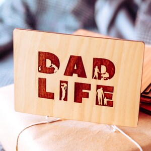 Marito per la festa del papà, Buona festa del papà, Regalo personalizzato, Biglietto in legno, Vita del papà, Regalo per la festa del papà da bambini, Biglietto per la festa del papà, Regalo inciso