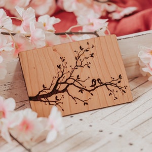 Kaart 5 jaar jubileum, cadeau vijfde verjaardag voor vrouw, handgemaakte houten kaart, lasergegraveerd, houten jubileumkaart, echtgenoot 5e verjaardag