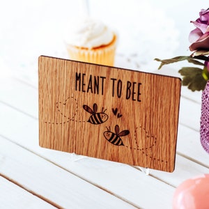 Tarjeta de aniversario para marido, aniversario de novia, aniversario de madera, destinado a ser, novio de tarjeta del 1er aniversario, esposa de tarjeta de aniversario