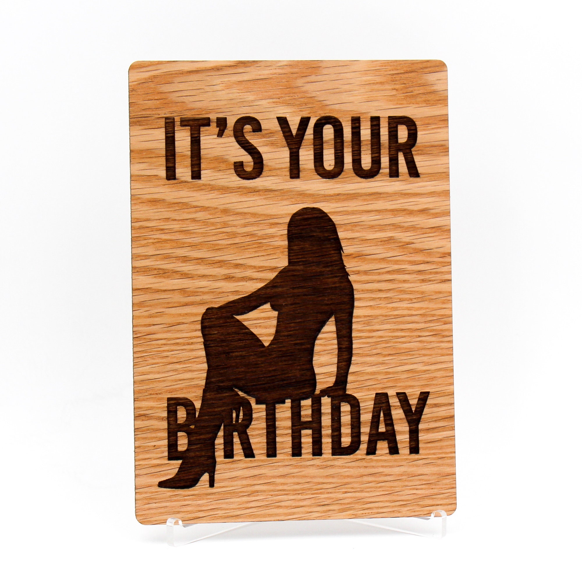 Happy Birthday Card Sexy T For Him Wood Card Etsy